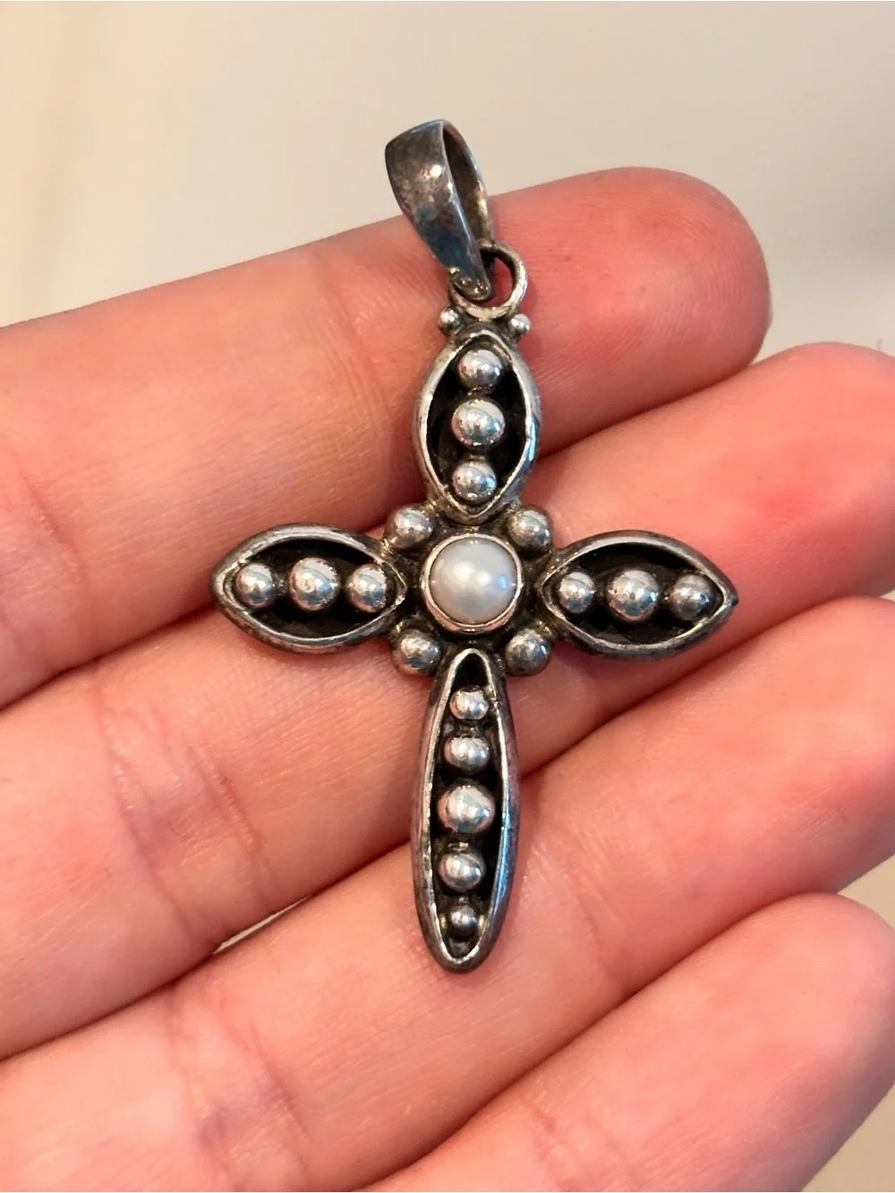 Vintage 925 Sterling Silver Designer Cross Pendant
